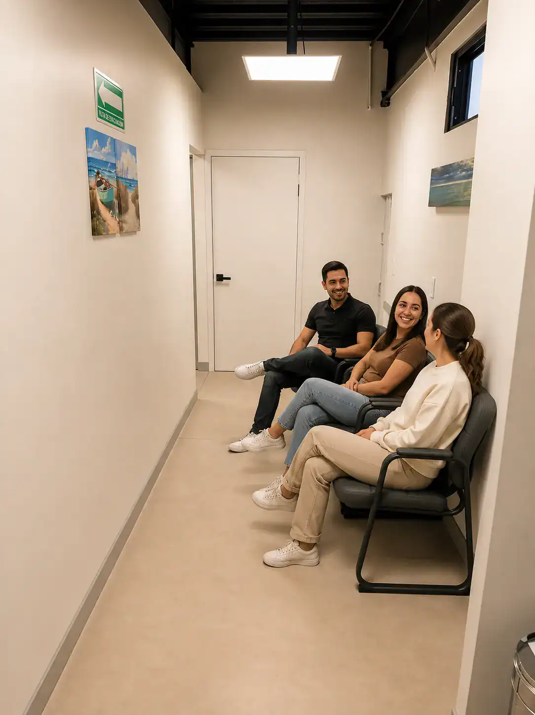 Sala de espera de Ensenada Sala de espera de la sucursal de cámara hiperbárica en Ensenada