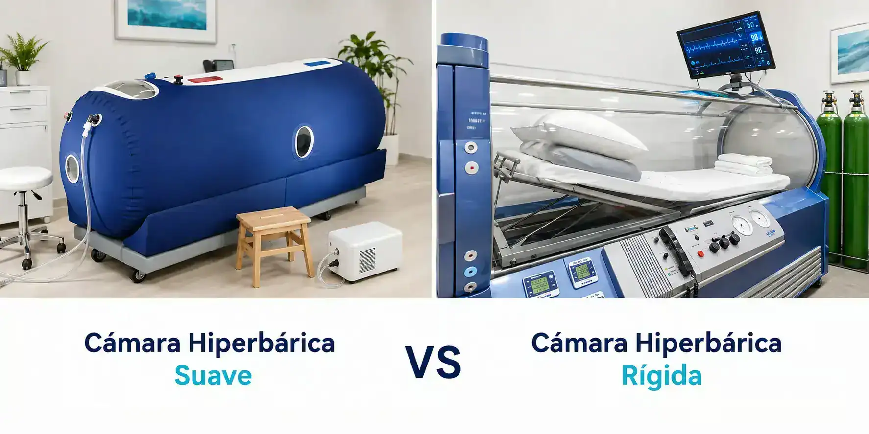 Comparación entre una cámara hiperbárica suave de lona y una cámara hiperbárica rígida en Tijuana